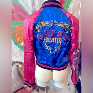 Vintage Silk Guess varsity Jacket